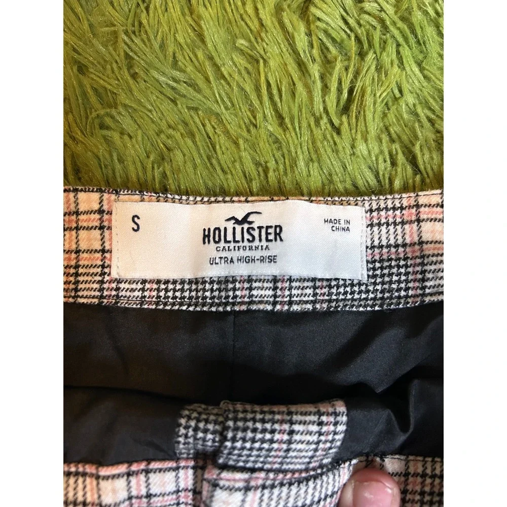 Hollister Skirt Women S Pink Black Ultra High-Rise Plaid Mini Button-Front Y2K - Picture 2 of 8